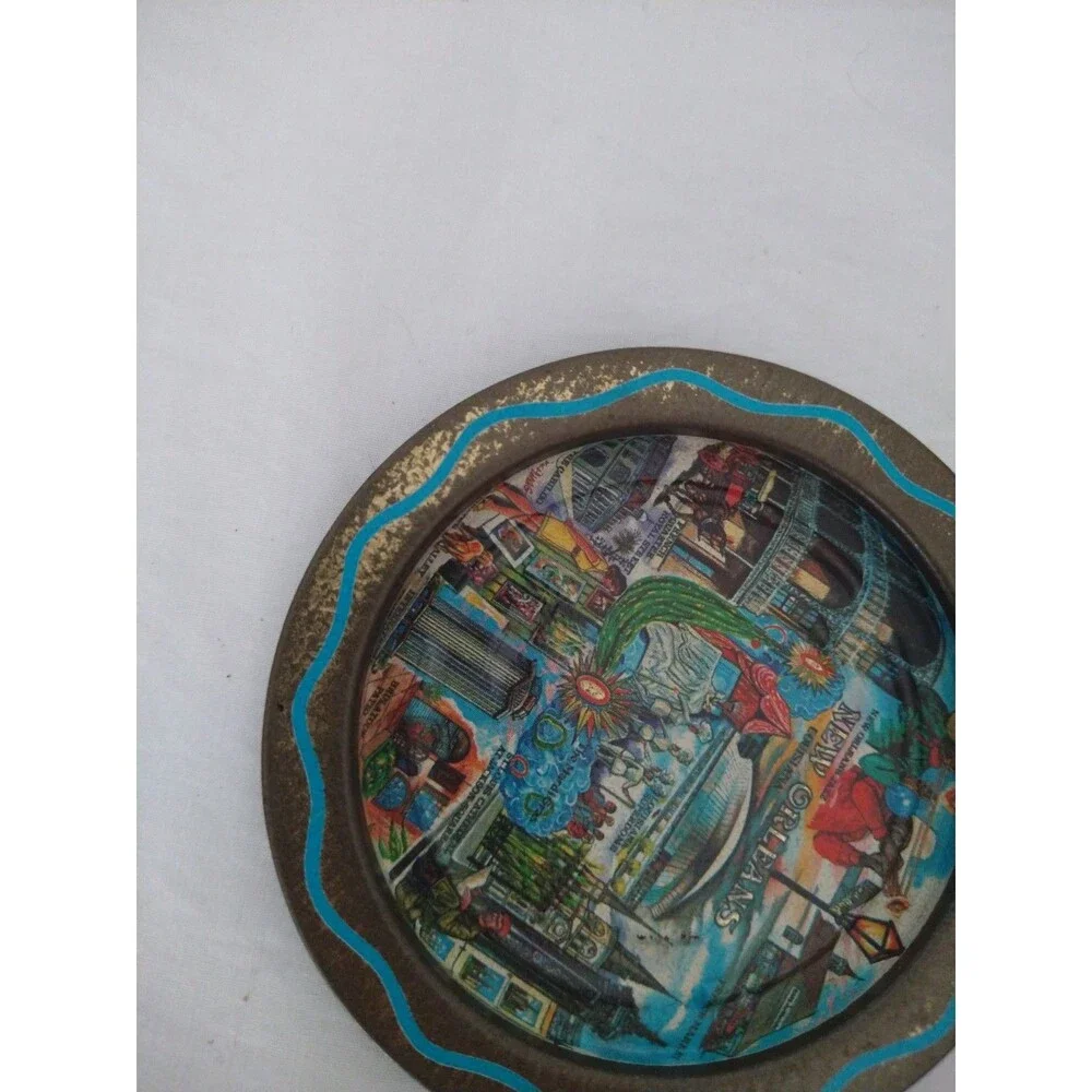 Vintage New Orleans Metal Decorative Coaster 3.5